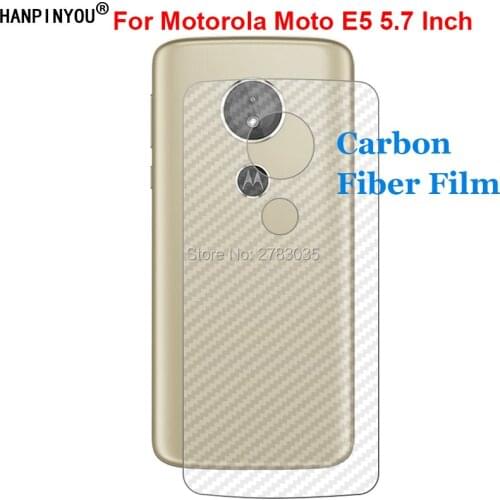 For Motorola Moto E5 5.7" 3D Anti-fingerprint Carbon Fiber Back Skin Film Rear Sticker Screen Protector (Not Tempered Glass)