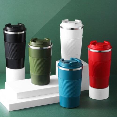 380ml/510ml Double Stainless Steel Coffee Thermos Mug with Non-slip Case Car Vacuum Flask Travel Insulated Bottle