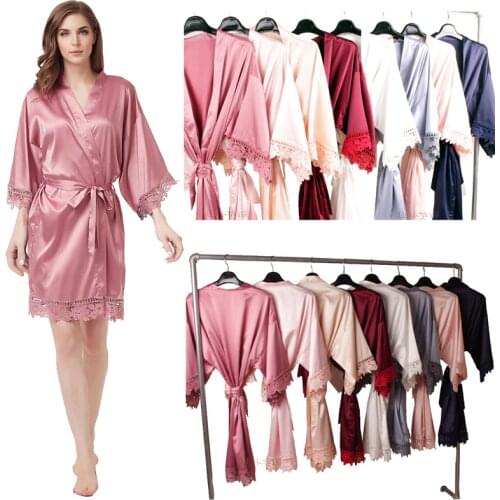 Bridesmaid robes,Matte satin Robe, Silk Robe, Lace robe, Bridal Robe,wedding party robe A9007