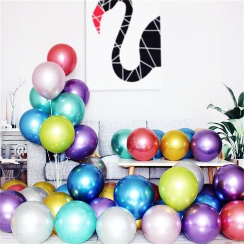 5/10/12/18 inch Chrome Metallic Round Latex Balloons Rose Gold Wedding Market hotel Birthday Party decor Helium balloon