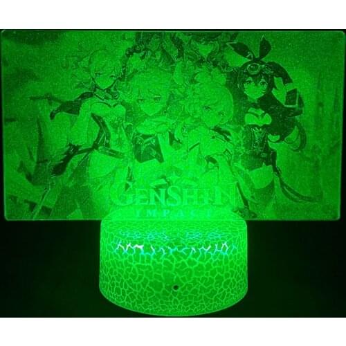 Genshin Impact Computer IOS Android Game Setup Kawaii Room Decor LED Light on the table Kids Child Gift Lighting Decoration