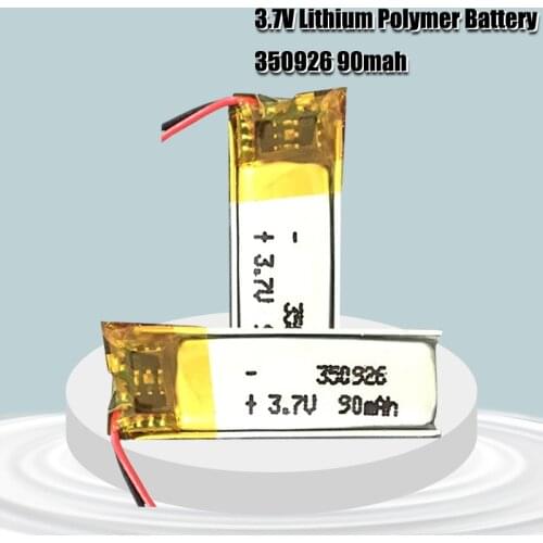 90mAh 3.7V 350926 Lithium Polymer Li-Po li ion Rechargeable Battery For MP3 MP4 MP5 GPS DVD tablet Bluetooth camera Lipo cell