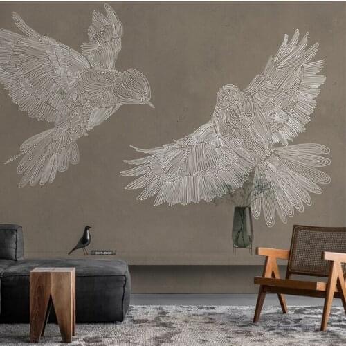 MASAR Illustration design canary custom mural creative animal bedside background wallpaper pencil drawing wallpaper Canary