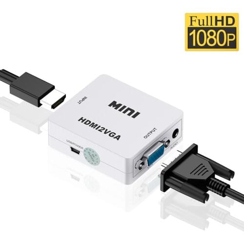Mini HDMI to VGA Adapter HDMI2VGA Converter With Audio Digital Analog HD 1080p For PC Laptop Tablet Displayer HDMI VGA