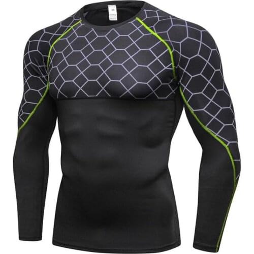 Man Quick Dry Compression Shirt Long Sleeves T Shirt Plus Size Fitness Clothing Solid Colorquick Dry Bodybuild Fitness Shirt