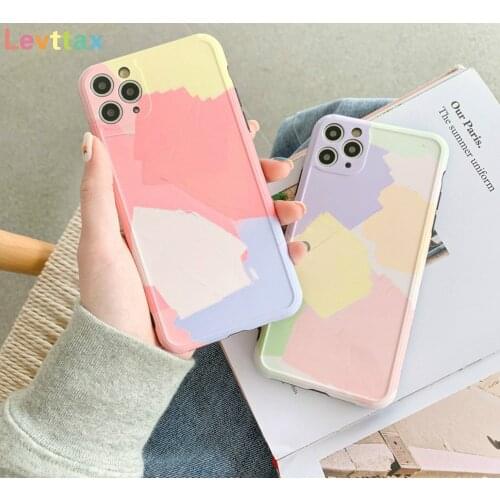10Pcs/lot Soft Matte Case For iPhone 12 mini 11 Pro Max X XR XS Max 7 8 6 Plus Watercolor Painted IMD Case For iPhone 12 Shell