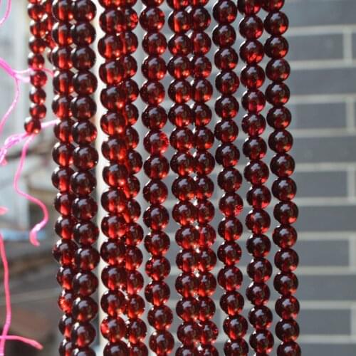 Natural Burgundy Garnet Loose Round Beads 6-6.2mm