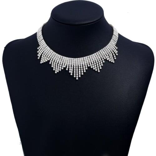 YIZILI new fashion party crystal Rhinestones wedding bride necklace jewelry womens accessories jewelry High Quality hot X006