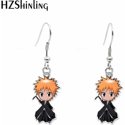 2021 New Bleach Dangle Earring Ichigo Hichigo Rukia Acrylic Hook Earring Epoxy Jewelry Earrings
