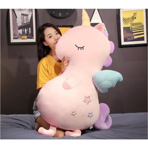 Huge 110cm cartoon unicorn plush toy down cotton horse soft doll hug sleeping pillow birthday gift b2871