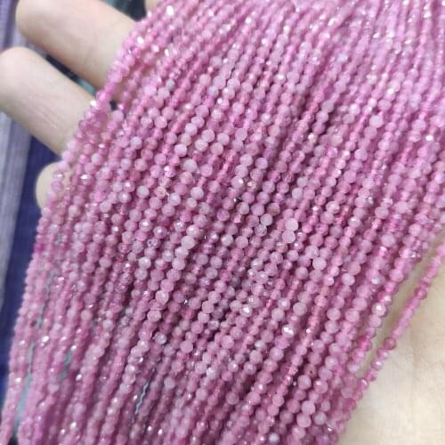 Natural Wholesale Pink Tourmalines Stones Faceted Loose Round Beads For Jewelry Making Necklace DIY Bracelet Accessories 2 3 4mm