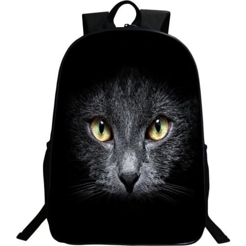 Hot Cool Black Cat Cartoon Backpack Boys&Girls Cartoon School Bags Primary Backpack School Bags for Boys Mochila