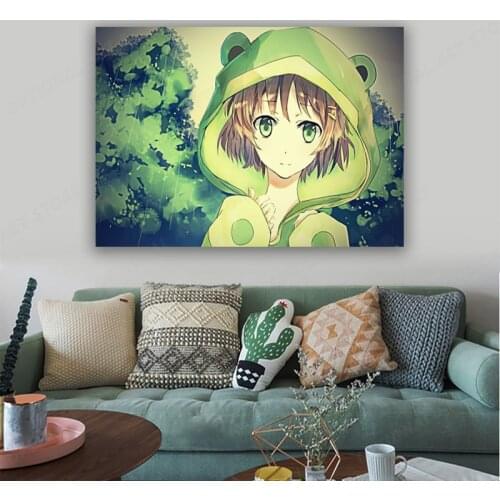 Girl Poster Japanese Manga Moe Kimono Anime Girls Wall Art Posters Prints Pictures Home Room Decoration