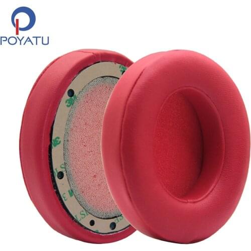 POYATU Headphone Ear Pads For Beats Studio 2.0 Wired Ear Pads Studio 2.0 For Studio 2.0 Wireless Over-Ear Ear Pads Red 1 Pair