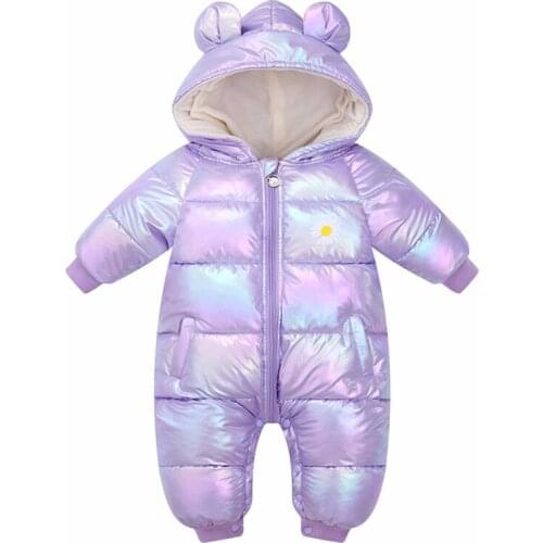 Newborn Baby Girls Boy Down Cotton Romper Infant Boys Girls Cartoon Jumpsuit Winter Toddler Kids Warm Thicken Winter Clothes