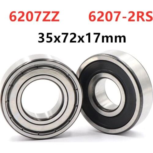 6pcs/lot 6207ZZ 6207-2RS shielded deep groove ball bearing 35*72*17 mm 6207 -2Z 6207RS bearings 35x72x17