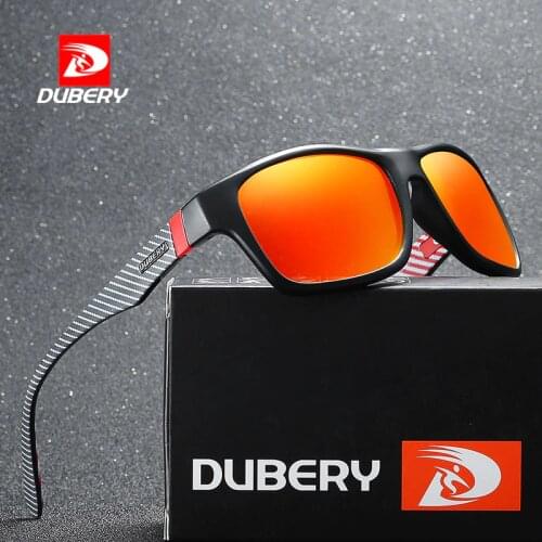 DUBERY Square Mirror Polarized Sunglasses Men Driver Shades Male Brand Design Vintage UV400 Black Summer Oculos Male 8 Colors