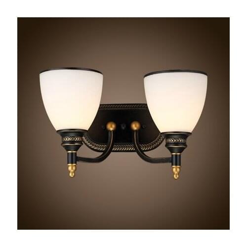 Mediterranean Double Glass Vintage Wall Lamp European Style LED Wall Light Mirror lamps For Indoor Home Lighting Wall Sconce