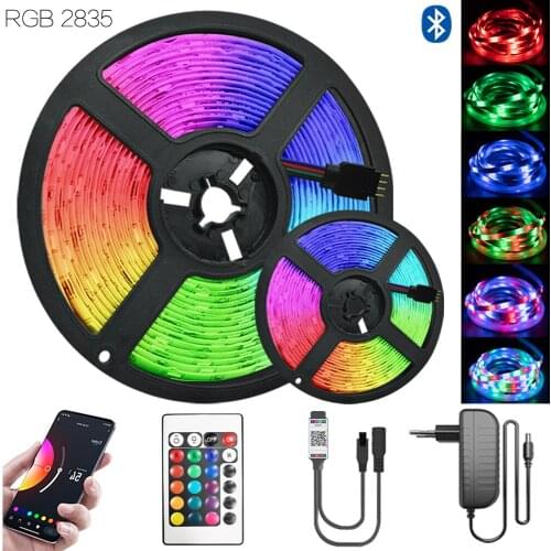 Room Kitchen Iuces Bluetooth Smart LED Strip RGB 2835 12V 65.6 ft (20M) EU Plug Flexible Lamp DIY Tape Ribbon Diode For Easter
