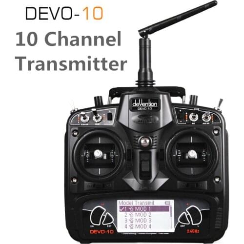Original Walkera Black DEVO 10 2.4G Transmitter 10CH RX1002 Receiver Telemetry Radio for RC Model Airplane Multicopter