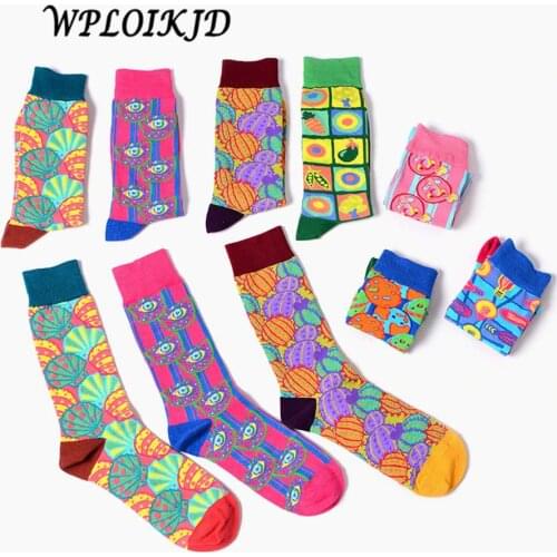 [WPLOIKJD]Europe USA Street Business Unisex Hip Hop Colorful Creative Happy Socks Novelty Funny Socks Skateboard Calcetines