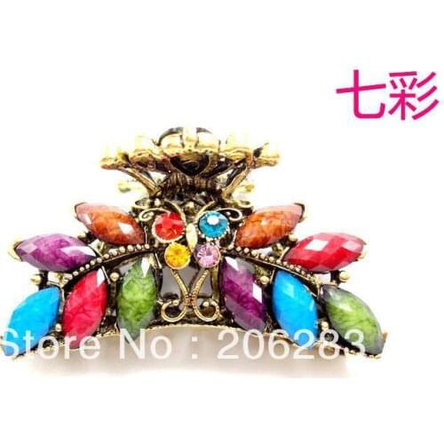 Bohemia Vintage Retro style crystal women Hair Claws butterfly hairpin D2275 5pcs/lot+free shipping