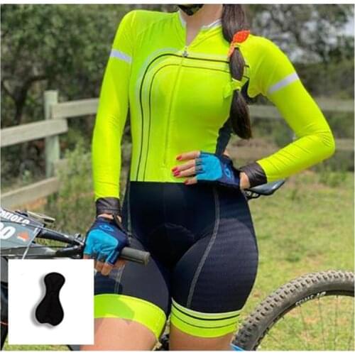 Womens triathlon long-sleeved Sleeve Jumpsuit Sportswear Summer Clothing With Free Shipping Lycra Elastic Tights mtb