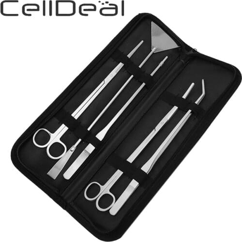 Aquarium Live Plant Fish Tank Tools Set Scissors Tweezers Gravel Leveler Stainless Steel Tools For Live Plants Grass Kit