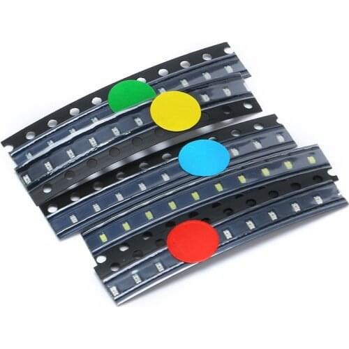 0603 LED package There are 5 kinds of diodes (red, blue, green, yellow and white), 10 each