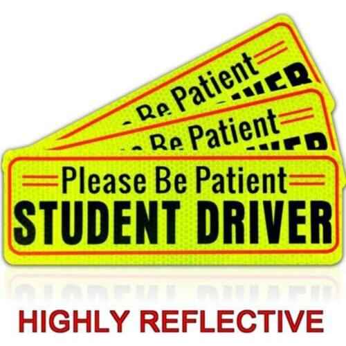 1PCS Student Driver Magnet Car Signs for The Novice Beginner Reflective Magnetic Bumper Sticker