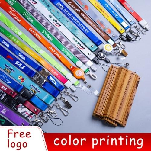 10Pcs Lanyard Key Ring Strap Badge Neckband Keychain Anti-lost Badge ID Card Mobile Phone Strap Neckband