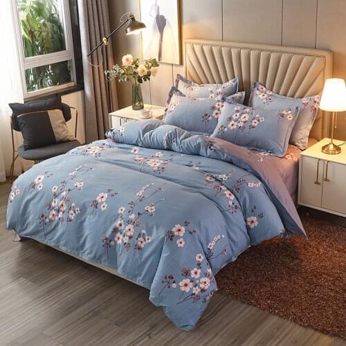 Pink Flower Blue 4pcs Girl Boy Kid Bed Cover Set Duvet Cover Adult Child Bed Sheets And Pillowcases Comforter Bedding Set 61076