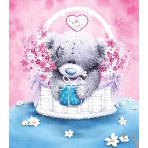 5D DIY Diamond Painting Bear Full Drill Diamond Embroidery Cartoon Animal Decor Home Picture Of Rhinestone Gift