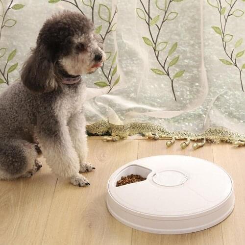 Auto Pet Feeder with Programmable Timer Dry and Wet LCD Smart Food Dispenser 6 Meals Trays with Control Automatic Cat Feeder