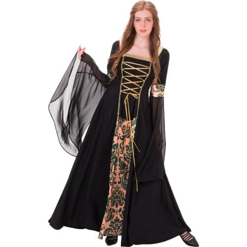 Velvet Medieval Renaissance Dress Womens Vintage Gothic Lolita Victorian Civil War Dress Ball Gown Fantasy Halloween Costume