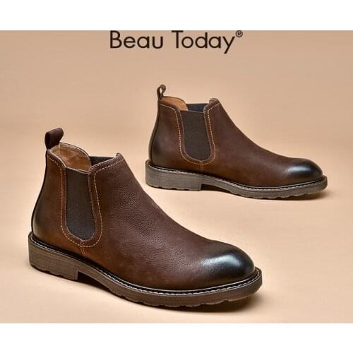 Мужские ботинки челси BeauToday China At AliExpress