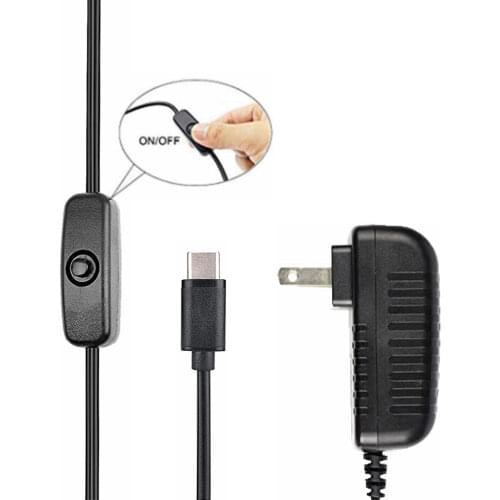 Aokin Raspberry Pi 4 Power Supply 5V 3A Type-C Power Adapter With ON/OFF Switch EU US AU UK Chargers For Raspberry Pi 4 Model B