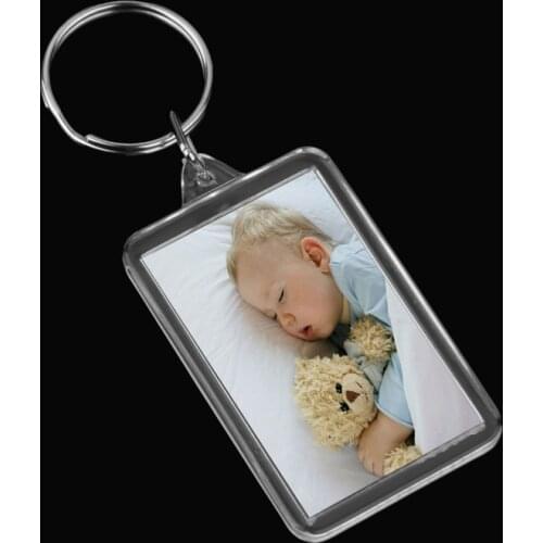 10/20 pcs Round/Rectangle Blank Clear Acrylic Keyring Make Your Own Photo Keychain Trendy Square Fashion Key Chains Key Ring