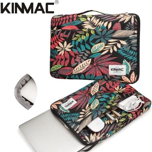 Brand Kinmac Laptop Bag 12,13,14,15,15.6 inch,Black Maple Lady Man Handbag Case For MacBook Air Pro 13.3 Briefcase PC Dropship