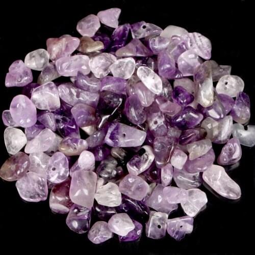 16 Inches Natural Irregular Purple Amethysts Stone Chips Gravel Beads For Jewelry Making DIY Bracelet Necklace Accessories