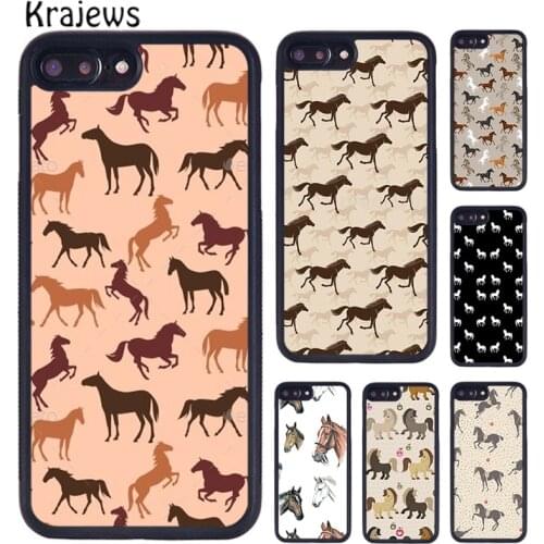 Krajews Horses Pattern collage phone Case For iPhone 5 6S 7 8 Plus 11 12 Pro X XR XS Max Samsung Galaxy S6 S7 S8 S9 S10 plus