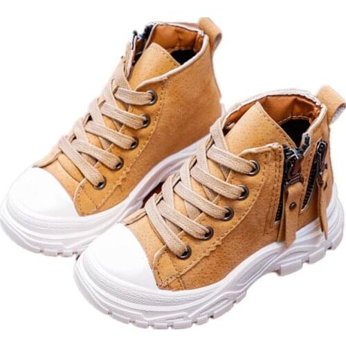 COZULMA Children Boots 1-6 Years Toddler Kids Autumn Winter Boots Boys Girls Sports Martin Boots Baby Zip Fashion Sneakers 21-30