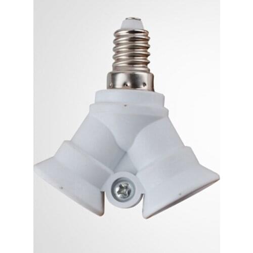 Bulb Holder 2 In 1 E14-2E14 Bulb Lamp Holder Converter Socket LED Lamp Base E14-2E14 Y Shape Splitter Lamps Adapter