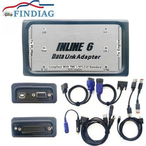 For Cummins INLINE 6 Data Link Adapter Insite 7.6.2 Heavy Duty Scanner Inline6 Full Cable Diagnostic Tool Multi-Languagues