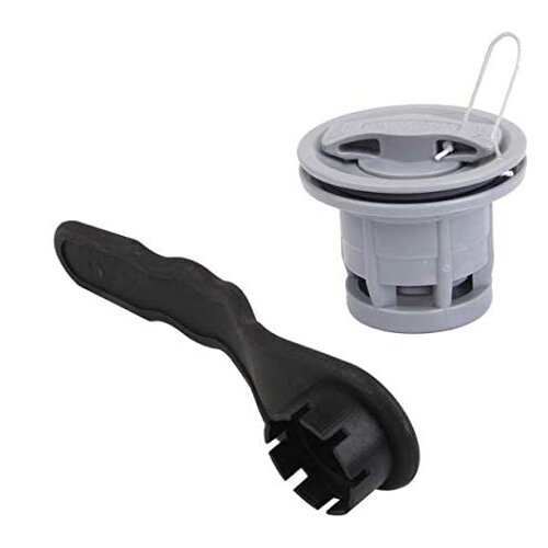 Double Seal Grey/Black Air Valve + Valve Wrench For Inflatable Boat Raft Dinghy Kayak Canoe