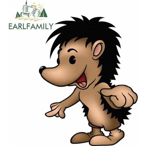 EARLFAMILY 13cm x 10.1cm for Hedgehog Pointing Auto Bumper Window Car Stickers DIY Anime Waterproof 3D Scratch-proof VAN Decal