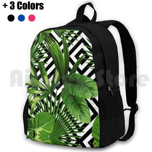 Exotic Jungle Print Outdoor Hiking Backpack Waterproof Camping Travel Jungle Jungle Exotic Exotic Palm Trees Palm Tree Jungle