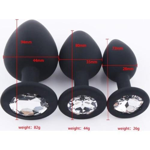 RunYu Smooth Silicone Butt Plug With Crystal Intimate Goods Anal Plug No Vibrator Sex Toys For Couples Anal Toys