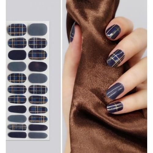 Plaid Nail Sticker Lasting Self-Adhesive Paper Polish Manicure Art Stickers Not Hurt Nails Suitable for Nail Decoration