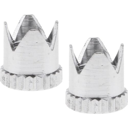 2 Pieces Brass Airbrush Needle Shape Air Brush Cover Cap Parts Silver